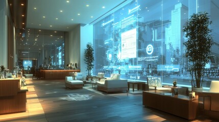 Fototapete - Visualizing an internet banking dashboard in a virtual high fidelity environment for enhanced user experience