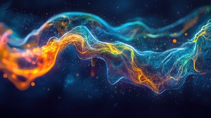 Aufkleber - Visualizing digital cash flow in a colorful holographic display virtual environment high fidelity concept