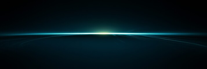 Wall Mural - Teal light streak across dark background.