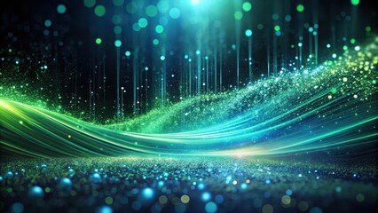 Wall Mural - abstract sparkling wave background with glowing particles and light streaks