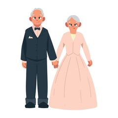 Wall Mural - grandparents in golden wedding