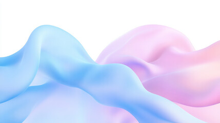 Wall Mural - Soft blue and pink flowing fabric waves create serene and calming atmosphere