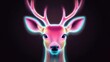 © Whitefeather - A deer with neon pink and purple eyes and antlers
