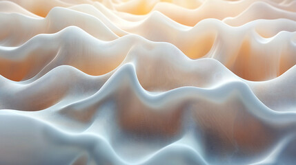 Wall Mural - Abstract wavy white and orange texture.