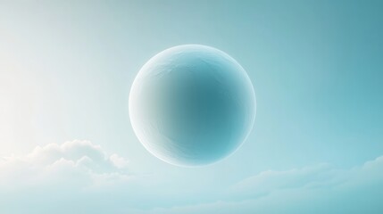 Wall Mural - A blue planet with a white circle in the middle
