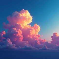 deep blues and purples in the sky with orange clouds, sky, colorful scene, blue