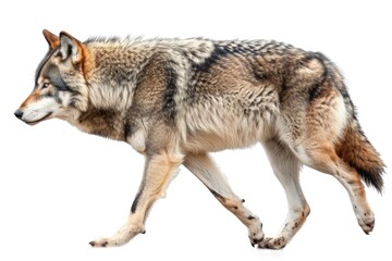  Gray wolf isolated on white background