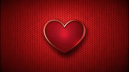 Wall Mural - Red Heart with Gold Trim on a Textured Background