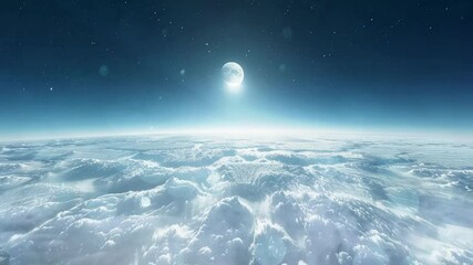 Wall Mural - beautiful moon in the skies flying seamless looping overlay 4k virtual video animation background