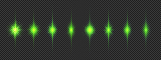 Wall Mural - set of green light effects of lens flares