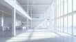 © afif - Modern white office, city view, sunlight, open space, design