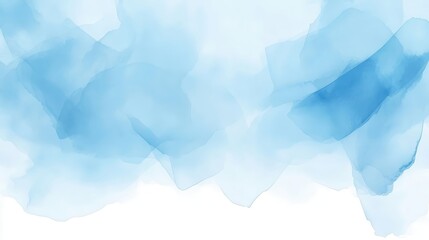 Wall Mural - a blue watercolor painting with a white background