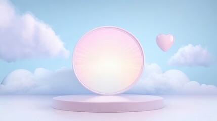 Wall Mural - the scene is set against a blue sky with fluffy clouds