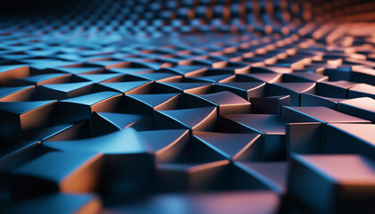 Wall Mural - A dynamic grid of colorful cubes with 3D depth and perspective.  Generative AI.