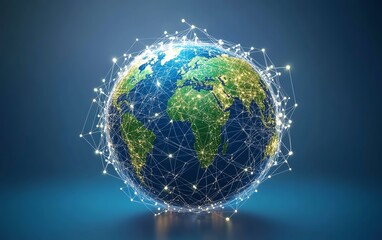 Poster - Abstract digital globe with floating media images