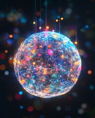Poster - Abstract digital globe with global network connections