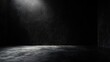 © ttonaorh - Abstract black and white interior background with a concrete wall, a dark room with a floor and ceiling. minimalist modern architecture with empty space for a design concept