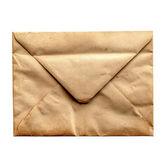 closed. brown paper envelope with a triangular flap. suggesting it is used for mailing or storing documents its aged appearance indicates it may contain letters or important papers. evoking a sense of