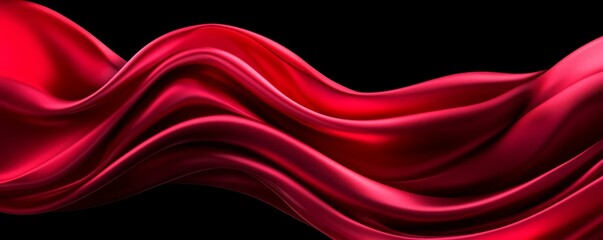 Wall Mural - Vibrant Red Wave Illustration with Dynamic Flow and Energy Capturing the Essence of Motion and Passion in Artistic Design