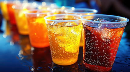 Wall Mural - A few chilled drinks on the table