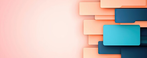 Wall Mural - layer abstract background idea. abstract geometric background with stacked colorful panels for desig