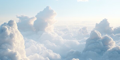 cumulonimbus clouds drift across a stunning white sky, showcasing the beauty of cumulus formations i