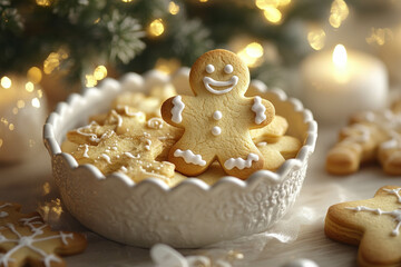 Sticker - Gingerbread Man With Cookie Cutter