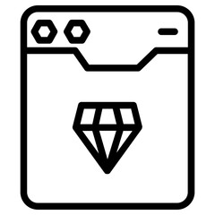 Wall Mural - Web Browser Diamond Line Icon