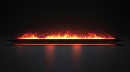 Wall Mural - fire abstract background idea. a striking visual of vibrant flames burning on a sleek metallic surfa