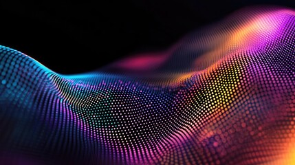 Wall Mural - dots abstract background concept. colorful abstract waves with dots creating a vibrant and dynamic v