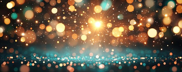 Wall Mural - dots abstract background concept. a vibrant display of colorful bokeh lights, creating a magical and