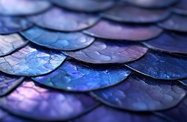 Close-up of the wing texture, showing shades of blue and purple with highlights in red, summer background