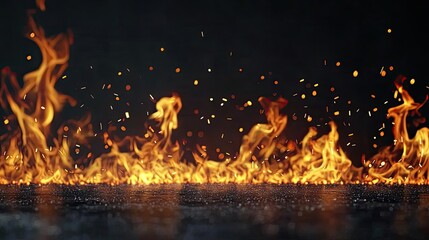 Wall Mural - fire abstract background idea. vibrant flames and sparks creating an intense fiery display against a