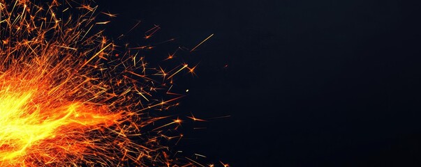 Wall Mural - fire abstract background idea. bright sparks flying against a dark background, creating dynamic ener