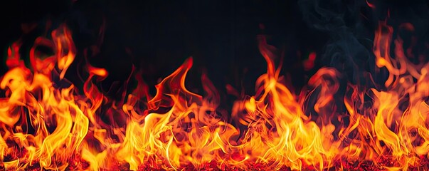 Wall Mural - fire abstract background idea. vibrant flames dancing against a dark background, evoking heat and en