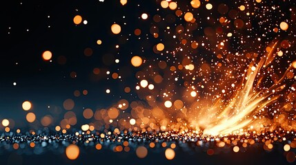 Wall Mural - fire abstract background idea. abstract sparks and glowing particles on a dark background create a v