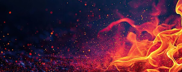 Wall Mural - fire abstract background idea. dynamic flames with glowing embers, creating an intense visual of hea