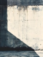 Wall Mural - A photo of a textured concrete wall with faint shadows from nearby structures