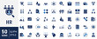 © ARIF MIFTAHUL ANWAR - Human resources solid icon set. Containing icons: Employee, work, business, organization structure, industry, cycle economy, hr and more. Vector illustration