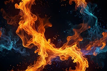 Wall Mural - Beautiful stylish fire flames Generative AI