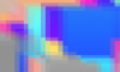 Fototapete - Pixilated abstract Energy background. Halftone effect. Vector image. Small particles with overlay moire effect