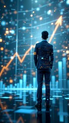 Graphs, charts of data. Concept of successful business