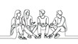© DigitArt - One line drawing  of  men and women  together   . Transparent background png file