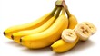 © supee - A vibrant bunch of ripe bananas, isolated on a white background, showing bright yellow peels and perfect texture