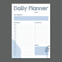 Daily planner vector template