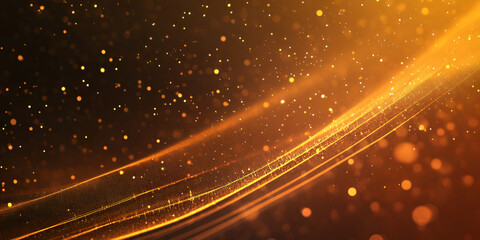 Canvas Print - abstract golden light: swirling abstract lines of light, in warm shades of gold, create a mesmerizin