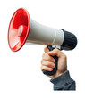 © Vlad - Dynamic hand holding megaphone urban environment high fidelity icon style engaging content for social change isolated on transparent background png