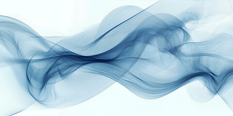 Wall Mural - Abstract Blue Flowing Smoke: A delicate dance of ethereal blue smoke, capturing the essence of fluidity, movement, and tranquility. Its abstract form evokes a sense of mystery and wonder.