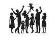 © Madhusudan - Family silhouette  Bundle vector illustration, Family silhouette  Bundle