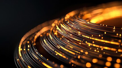 Wall Mural - gold abstract background idea. abstract glowing lines with sparkling lights on a dark background for